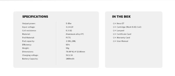 RINCOE NESO ET主機16 RINCOE NESO ET 主機 糖巢Sugar Nest 電子煙專賣店 https://mikeymcq2.com
LINE ID: mikeymcq1